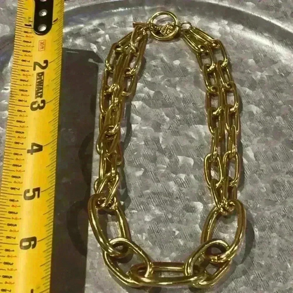 Anne Klein Womens vintage designer chunky paper clip toggle clasp necklace - Picture 6 of 8